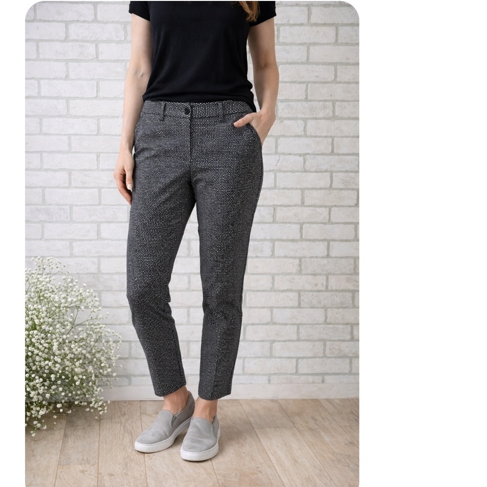 J. McLaughlin Yara Black Print Slim Leg Pants Size 6